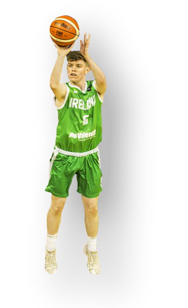 Nathan Moore shooting in an Ireland jersey